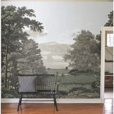 Erin & Ben Co. Morning Light Scenic Pastures Peel & Stick Wall Mural In Green,blue