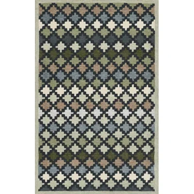 Erin Gates By Momeni Abbott  Abbot Hand Tufted Wool Geometric Blue Area Rug
