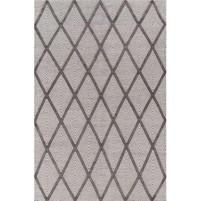 Erin Gates By Momeni Langdon Geometric Handmade Flatweave Wool Charcoal Area Rug