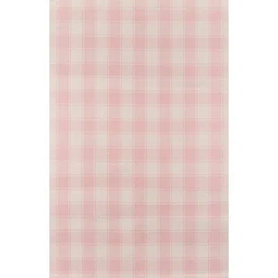 Erin Gates By Momeni Marlborough Plaid Handmade Flatweave Wool Pink/ivory Area Rug In Pink;ivory