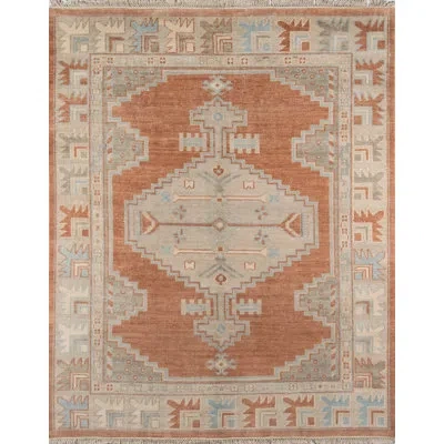 Erin Gates By Momeni Oriental Hand-knotted Wool Rust/ivory/blue Area Rug In Rust,ivory