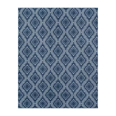 Erin Gates By Momeni Pleasant Geometric Indoor Outdoor Rectangular Accent Rug In Blue