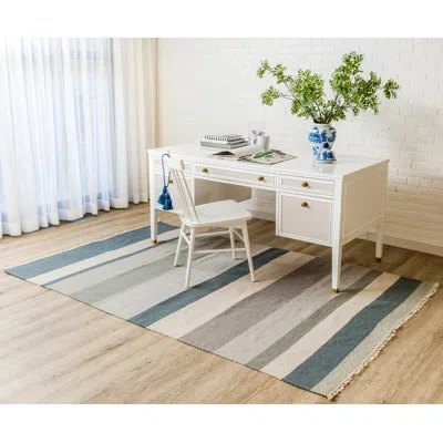 Erin Gates By Momeni Thompson Brant Point Handwoven Flatweave Area Rug In Wool Gray