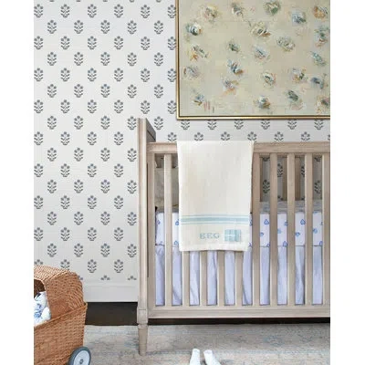 Erin Gates Kit Blue Heather Floral Wallpaper
