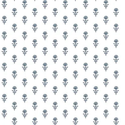Erin Gates Libby Stone Mini Floral Wallpaper In Blue Heather