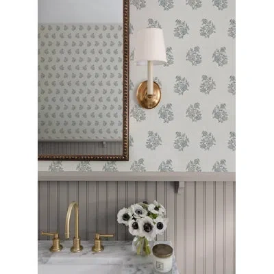 Erin Gates Overbrook Plum Bouquet Toss Wallpaper In Green