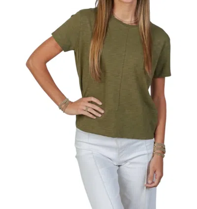 Erin Gray Celia Perfect Length Tee In Olive In Green