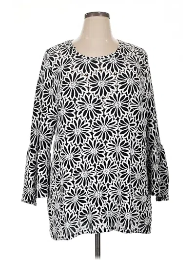 Pre-owned Erin London 3/4 Sleeve Blouse In Black