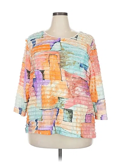 Pre-owned Erin London 3/4 Sleeve Blouse In Orange