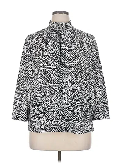 Pre-owned Erin London 3/4 Sleeve Blouse In Silver