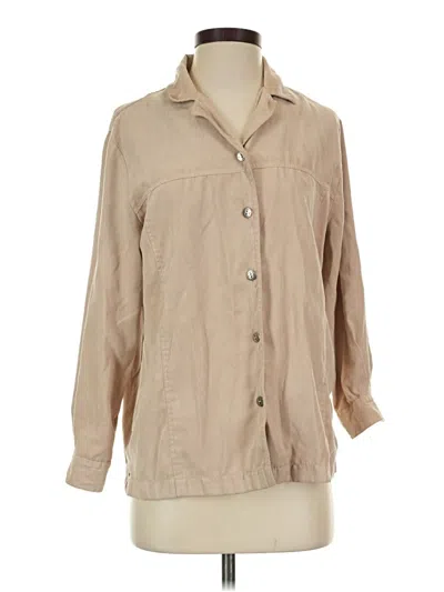 Pre-owned Erin London 3/4 Sleeve Blouse In Tan