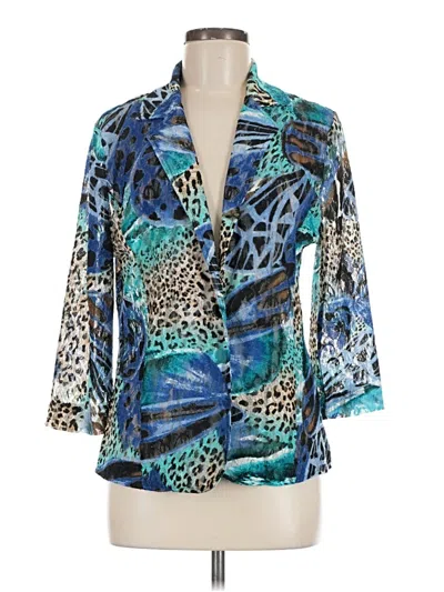 Pre-owned Erin London 3/4 Sleeve Blouse In Teal