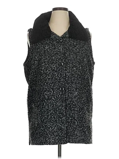 Pre-owned Erin London Faux Fur Vest In Black