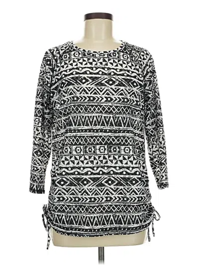 Pre-owned Erin London Long Sleeve Blouse In Black