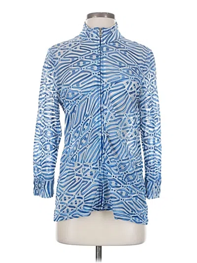 Pre-owned Erin London Long Sleeve Blouse In Blue