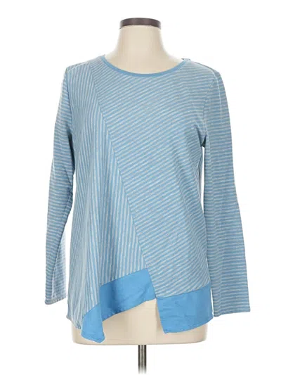 Pre-owned Erin London Long Sleeve Top Blue Boatneck Tops