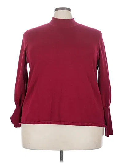 Pre-owned Erin London Long Sleeve Turtleneck In Burgundy