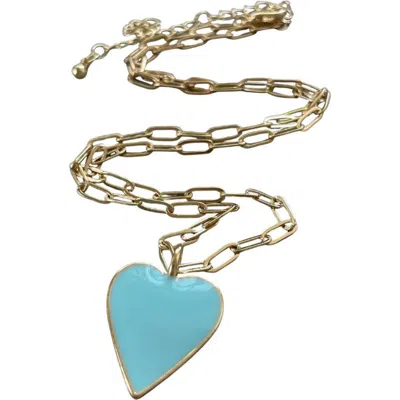 Erin Mcdermott Jewelry Carolina Blue Heart Necklace