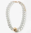 Erin Mcdermott Jewelry Clear Lucite And Gold Ball Necklace In Transparent