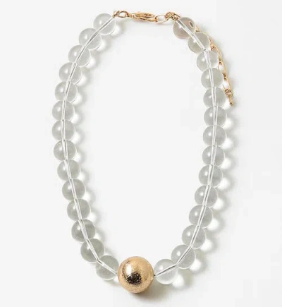 Erin Mcdermott Jewelry Clear Lucite And Gold Ball Necklace In Transparent