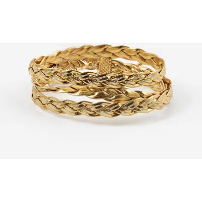 Erin Mcdermott Jewelry Gold Braided Wrap Bracelet