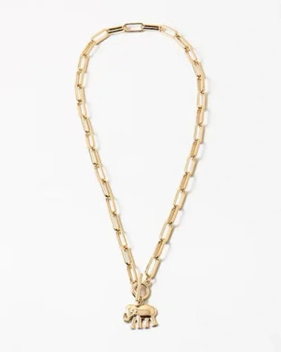 Erin Mcdermott Jewelry Lucky Elephant Toggle Necklace In Gold