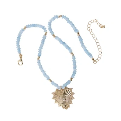 Erin Mcdermott Jewelry Ocean Love And Heart Necklace In Blue