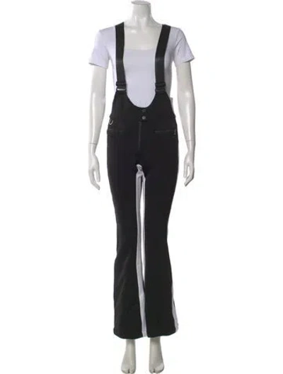 Pre-owned Erin Snow Colorblock Pattern Crew Neck Overalls W/ Tags In Black
