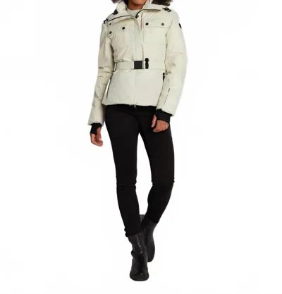 Erin Snow Diana Insulated Eco Sporty Ski Jacket In White In Beige