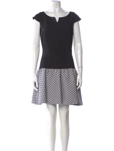 Pre-owned Erin Snow Printed Mini Dress In Black