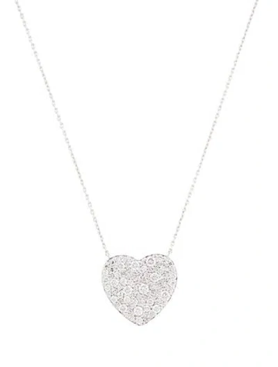 Pre-owned Eriness 14k 1.20ctw Diamond Heart Pendant Necklace, 18" In Multi