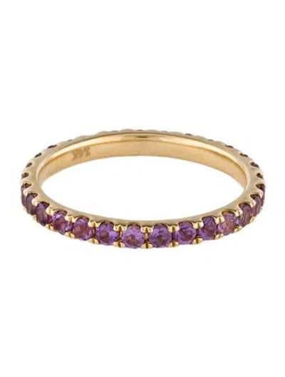 Pre-owned Eriness 14k Amethyst Eternity Band In Multi