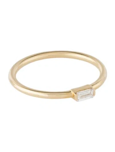 Pre-owned Eriness 14k Diamond Baguette Solitaire Band In Multi