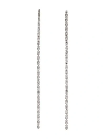 Pre-owned Eriness 14k Diamond Bar Drop Earrings In Multi