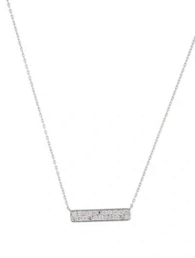 Pre-owned Eriness 14k Diamond Bar Pendant Necklace, 18" In Multi