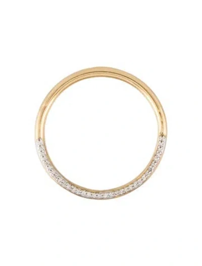 Pre-owned Eriness 14k Diamond Half-diamond Loop Earrings In Multi
