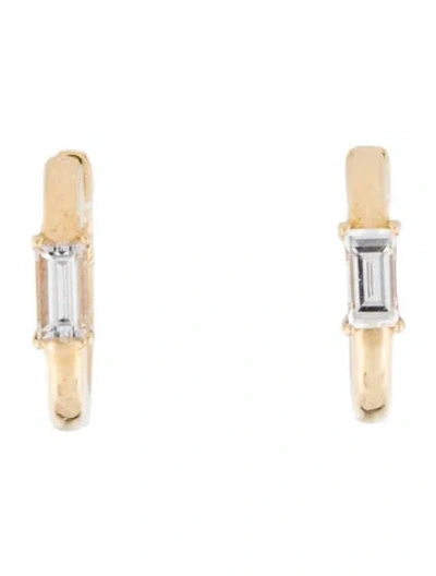 Pre-owned Eriness 14k Diamond Huggie Earrings In Multi