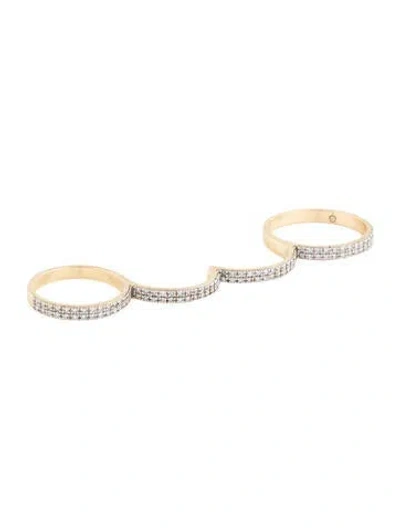 Pre-owned Eriness 14k Diamond Knuckle Ring In Multi