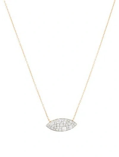 Pre-owned Eriness 14k Diamond Marquise Pendant Necklace, 18" In Multi