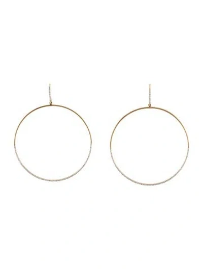 Pre-owned Eriness 14k Diamond Pavé Hoop Earrings In Multi