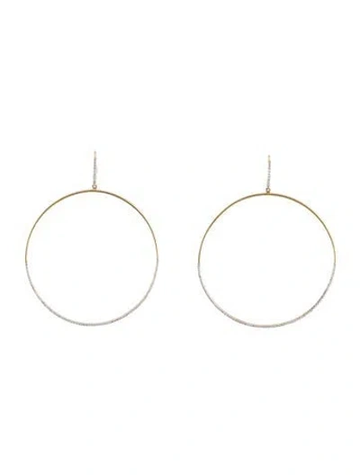 Pre-owned Eriness 14k Diamond Pavé Hoop Earrings In Multi