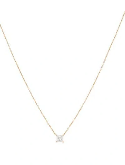 Pre-owned Eriness 14k Diamond Solitaire Pendant Necklace, 16" In Multi