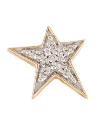 Pre-owned Eriness 14k Diamond Star Single Stud Earring In Multi