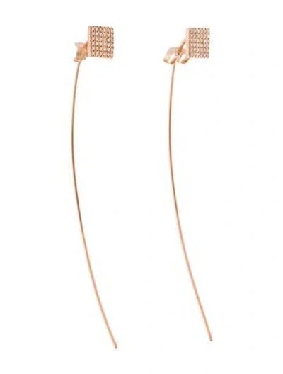 Pre-owned Eriness 14k Diamond Threader Earrings In Multi