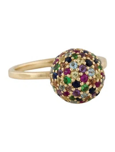 Pre-owned Eriness 14k Multistone Sphere Cocktail Ring