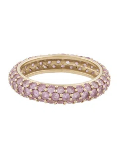 Pre-owned Eriness 14k Pink Sapphire Domed Eternity Ring In Multi