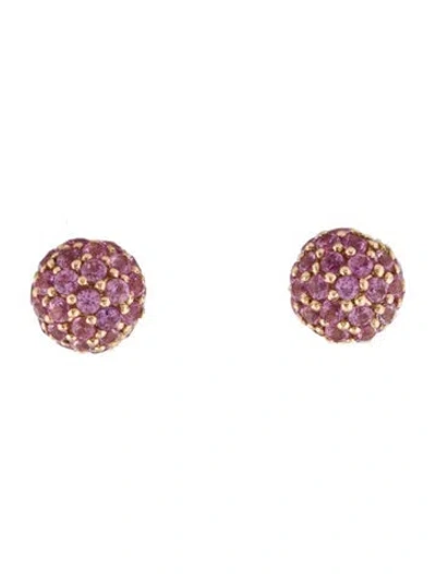 Pre-owned Eriness 14k Sapphire Ball Stud Earrings In Multi