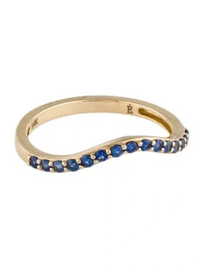 Pre-owned Eriness 14k Sapphire Contour Ring In Multi