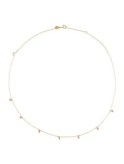 Pre-owned Eriness 14k Sapphire Mini Drop Necklace, 18" In Multi