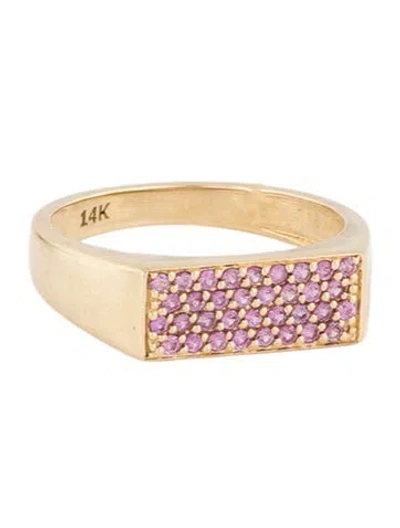 Pre-owned Eriness 14k Sapphire Staple Signet Ring In Multi
